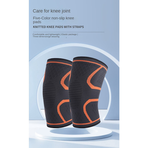 2-pakkaus polvitukia miehille ja naisille, 5 väriä Orange XL