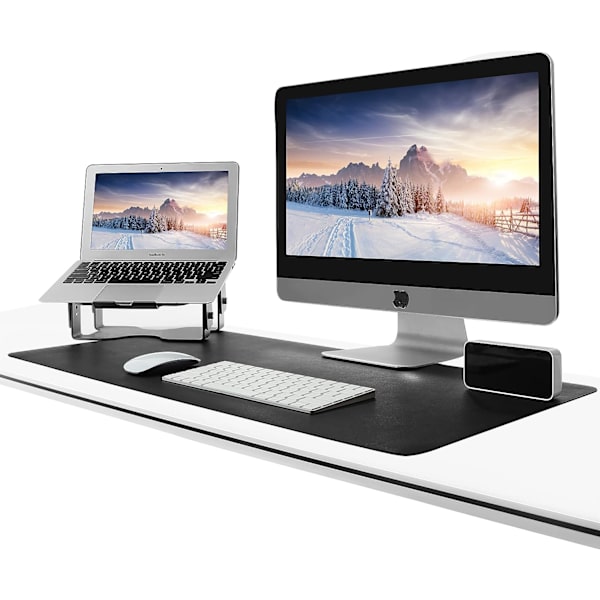 Oversized Laptop Musematte Stor Vanntett Lær Skrivebordsmatte Mus