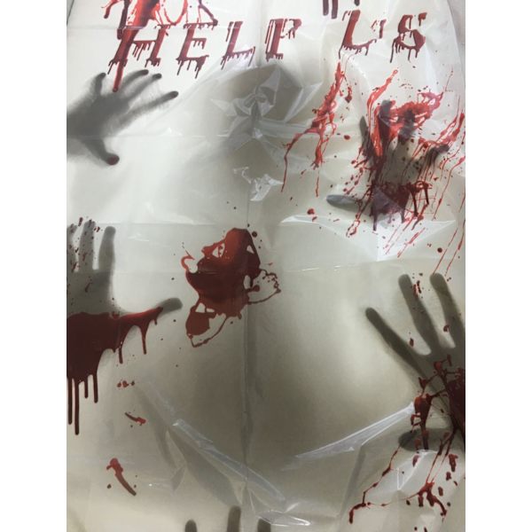 Halloween-kummitustalon sisustus Ikkunan oven peite Zombi-käsi