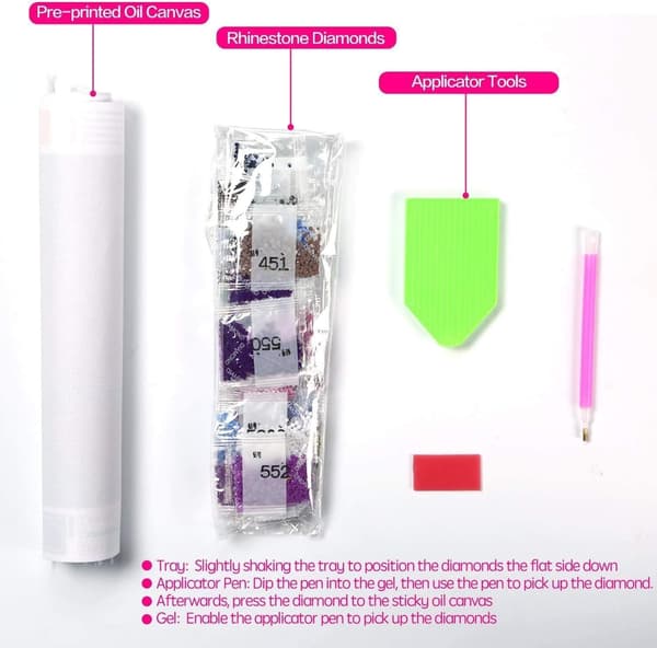 DIY 5D Diamantmaleri Sommerfugl Månebåd Fuld Bor Rund Dia