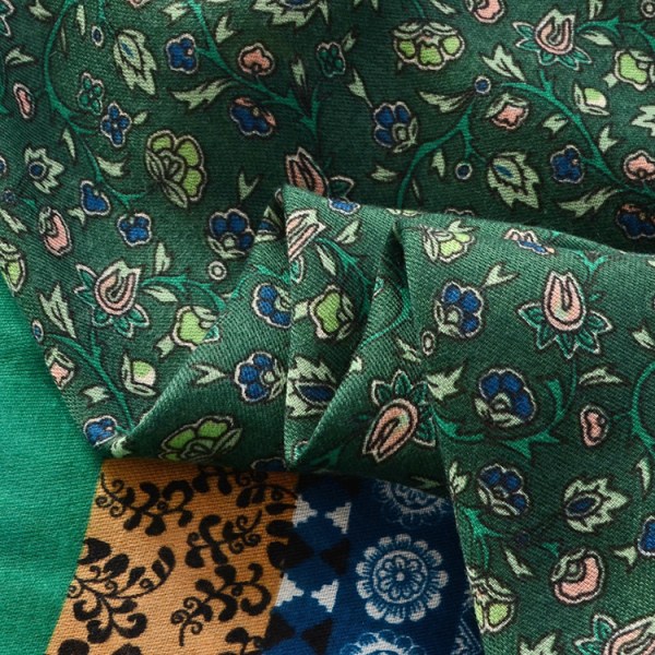 Målad blommig sjal halsduk broderad mode sjal halsduk