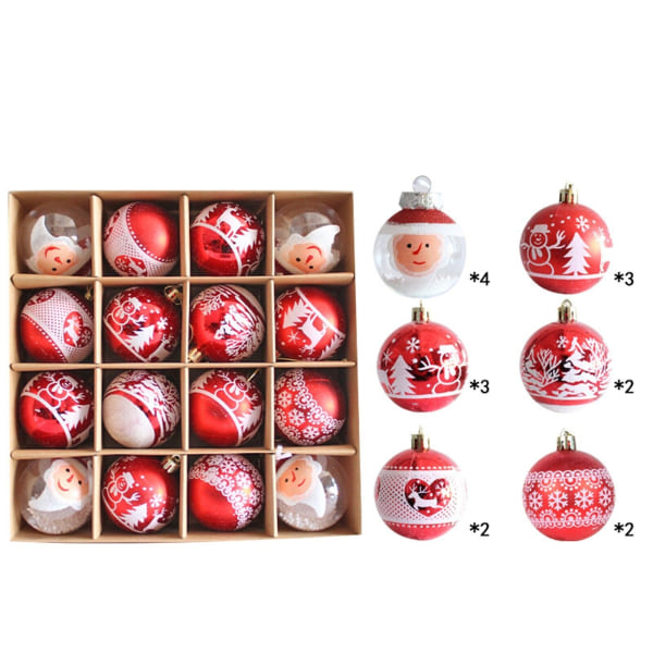 16 st/låda Jul Glitterboll Ornament Julgranskula H