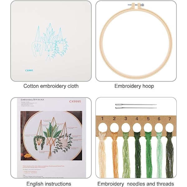 Broderi Starter Kit, DIY Korssting Broderi Starter Kit