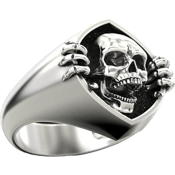 Skull Rings for Men Gothic Smycken Punk Heart Rings för par