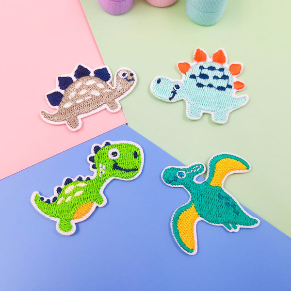 16 stk. stryge-på patches, dinosaur patch, klistermærker patch
