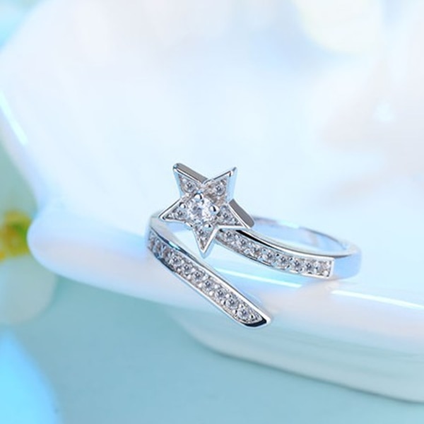 Tomma ringar stjärnring finger smycken wrap ring justerbara ringar