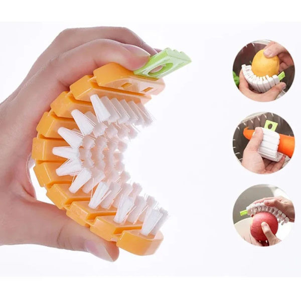 2-pack hopfällbara multifunktionsborstar för frukt och grönsaker