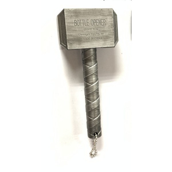 Sjov Hammer of Thor-formet ølflaskeåbner, Corkscrew Bevera