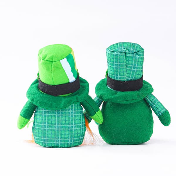2PK Sankt Patrick's Day Irske Langbenede Dukke Dekoration Heldige Gr