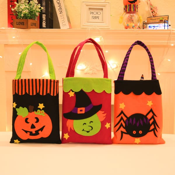 Halloween-godispåsar i bulk, godispåsar för barn, 4-pack, återanvändbara