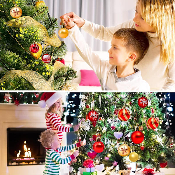 Julgranskulor Julgransprydnader för Jul Julgran, 44 st Shatt