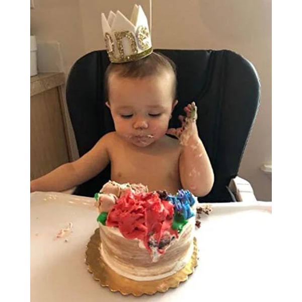 Baby Crown för 1:a födelsedag - Första födelsedagsfest Pannband, Gli