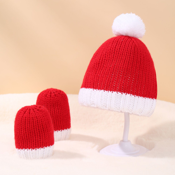 2 stycken höst och vinter ullboll mamma baby stickning swe