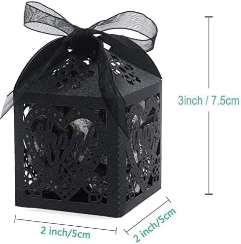Laser Cut Boxes, 50 st Tack Presentförpackningar Bröllop Festgåva