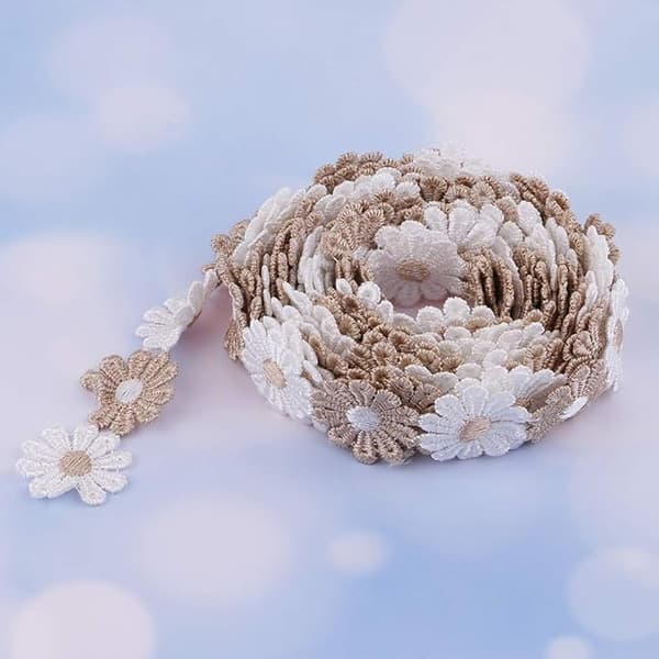 15 meter/pose blonder blomst brodert blonder