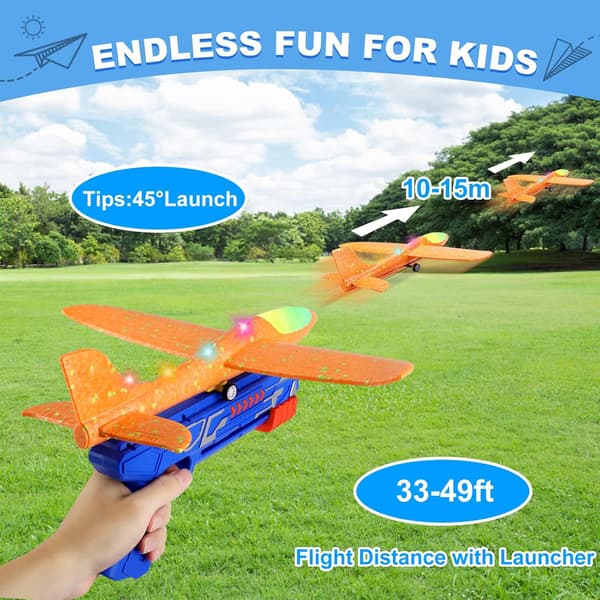 3-pakke flymaskinleker, 2 flymodus LED-skumgliderkatt