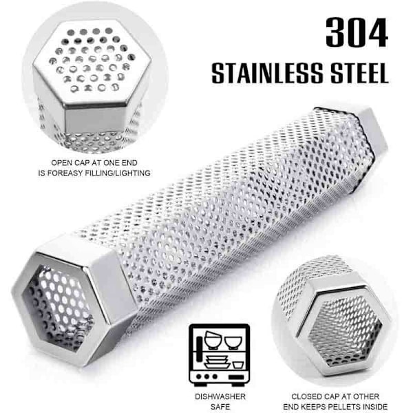 12 tommer 304 rustfrit stål røg rør diamantformet kasse grill