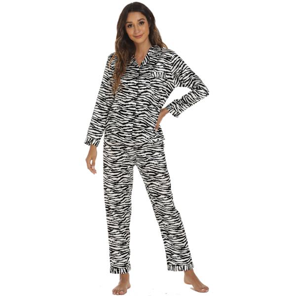 Hemkläder Kostym Långärmad Satinkofta Pyjamas (M)