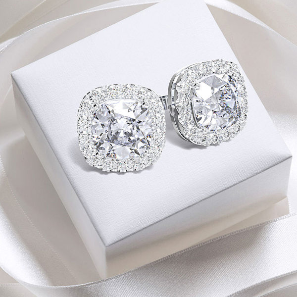 Stud Øreringe Fire Kløer Øreringe Til Kvinder Moissanite Diamant Sq