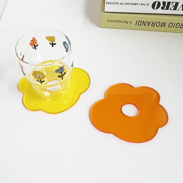 Gennemsigtige søde blomster akryl coasters, coasters akryl coas