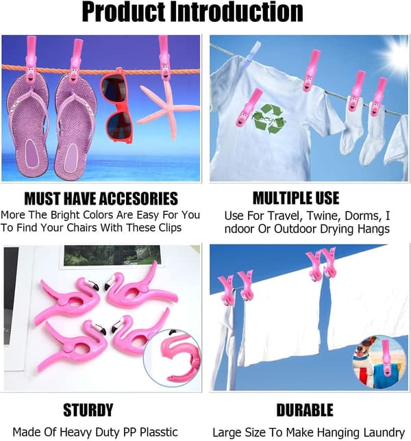 4 rantapallon pidikettä Flamingo ulkotyyliseen pyyhetelineeseen