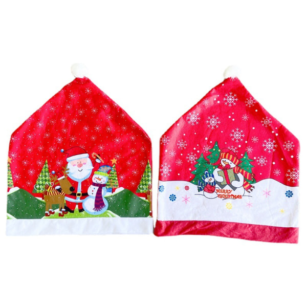 2 juldekorationer julstolsöverdrag i non-woven med tryck
