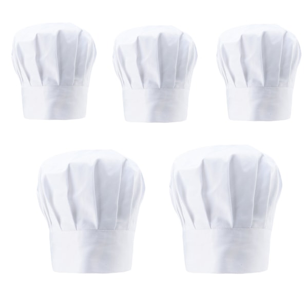 5 st Unisex Polycotton Kockmössa med Justerbar Elastisk Band fo
