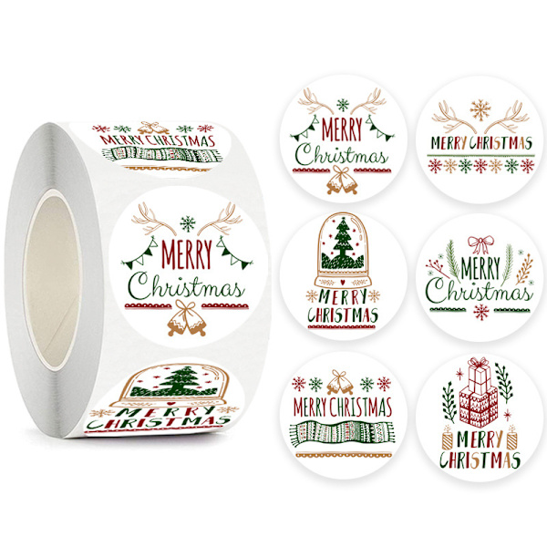 Julefestival Dekorative Etiketter Stickers Stykker Rund Form