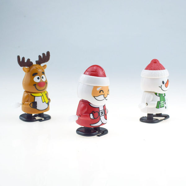 3PCS Söta tomte klocka skaka huvud gående tomte, snögubbe, älg leksak