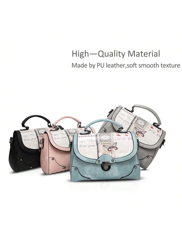 Eleganta Damhandväskor, Axelväskor, Handväskor, Tygväskor, Axelväskor, Crossbody-väska, Axelväska, Multifunktionell, Hållbar, PU-svart black
