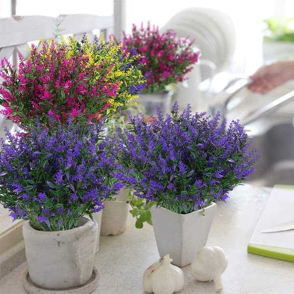 Utendørs Kunstig Simulert Lavendel Kunstig Blomst - Lilla