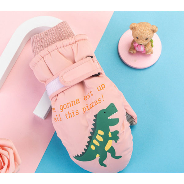 Cartoon Little Dinosaurs Barnens Isolerade Handskar Vinter Outd
