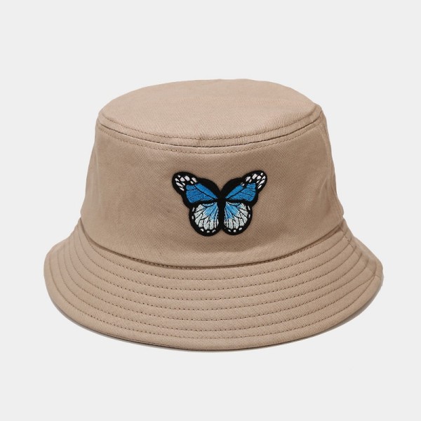 Bomulls Bucket Hat for Kvinner Menn Sommer Reise Sol Strand Bucket Cap, Unisex Utendørs Fiskehatt - Khaki