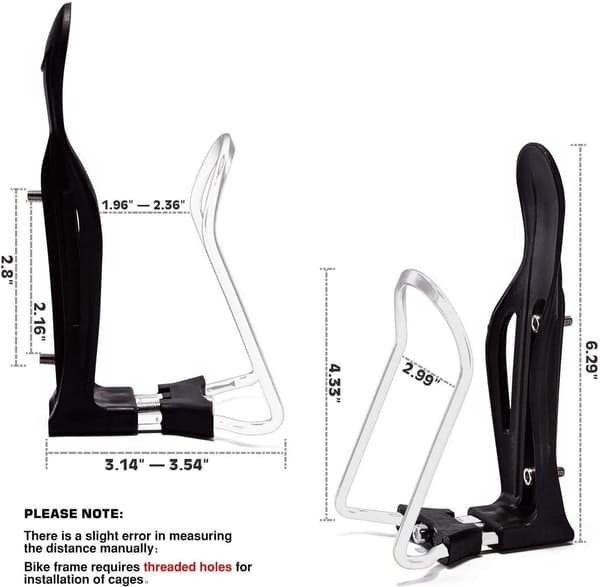 Cykelvattenflaskhållare, 2-pack aluminiumlätt justerbar B