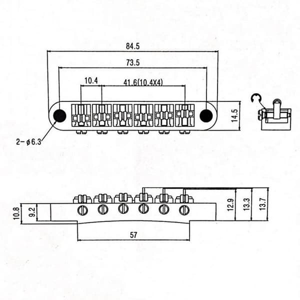 Guitar Tune-O-Matic Roller Saddle Bridge Reservedel