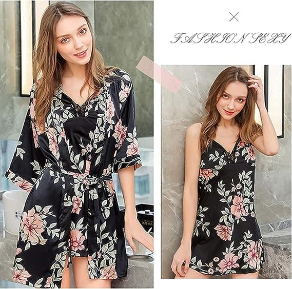 Dam silke pyjamas set flickor pyjamas dam pyjamas satin pyjamas