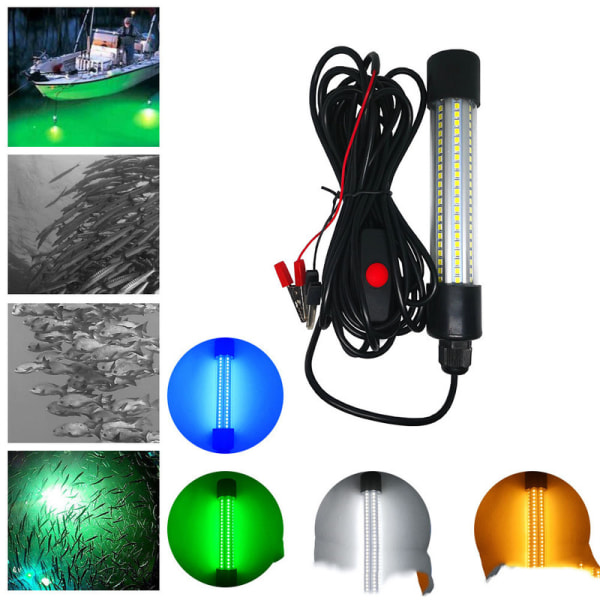 Submersible Night Fishing Light, 12V-24V 20W Green Underwater Fi