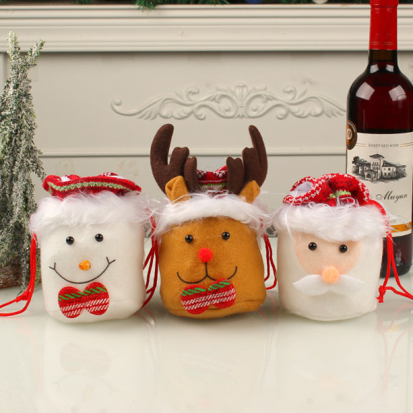 3 stk. julepynt, plysæblepose, juledukkegave