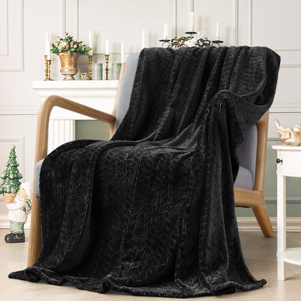 Fleece-tepper, koselige supermyke flanelltepper for voksne, Li