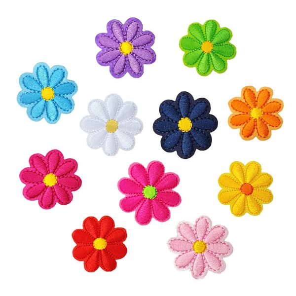 36 stk. Blomsterbroderi Stryge-på Patch, Sommerfuglebroderi