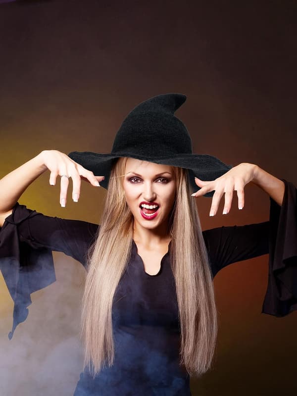 Trollmannhatt Halloween Heksehatt Strikket Ull Trollmannhatt