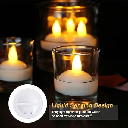 12 LED Flammeløs Flydende Stearinlys