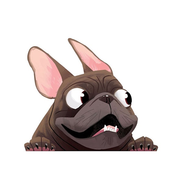 1 stk. Sjov hundebilsticker med store ører og øjne Mops hundesticker