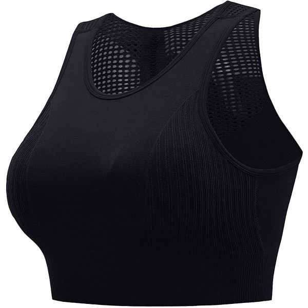 Women can wear hollow out the back sports underwear - Black