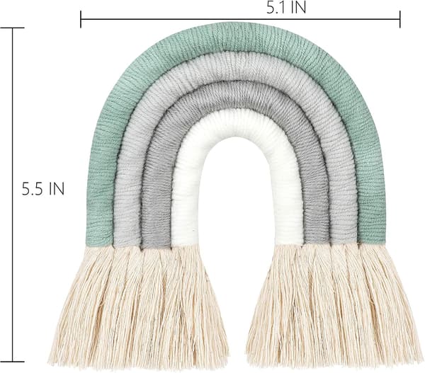 Regnbågsvävd Boho Regnbåge Pompom Väggdekoration, Söt Barnkammare Vägg