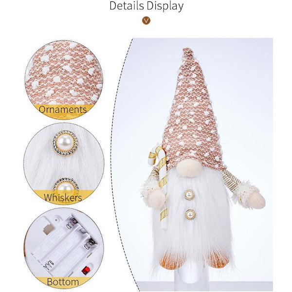 Jule Sequin Plys Faceless Dukke med Lighted Rudolph Dukke W