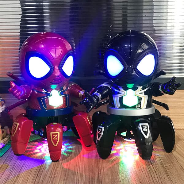 Spider robot - farverigt lys, musik, dynamisk dans - egnet til