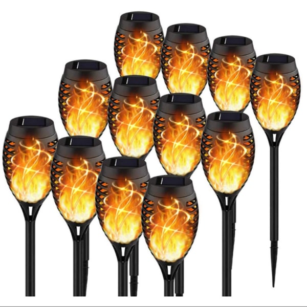 4-pack Solar Flame Light Outdoor Solar Light Realistic Dynamic F
