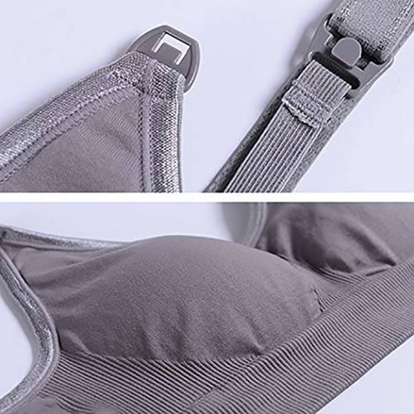 Pehmeä säädettävä langaton puuvillainen push up -imetysliivit - Violetti XL