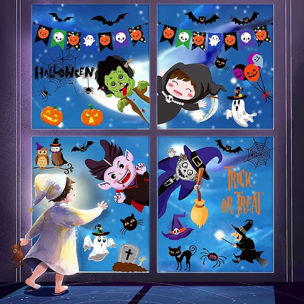 Halloween Statiske Flyttbare Vindusglassklistremerker